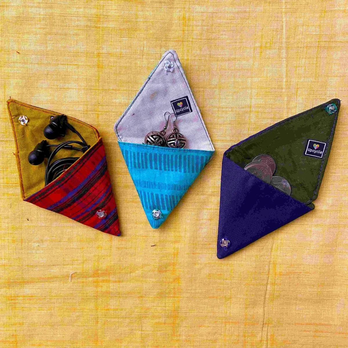 Kutti Samosaas - Upcycled Origami Pouches Pack of 3