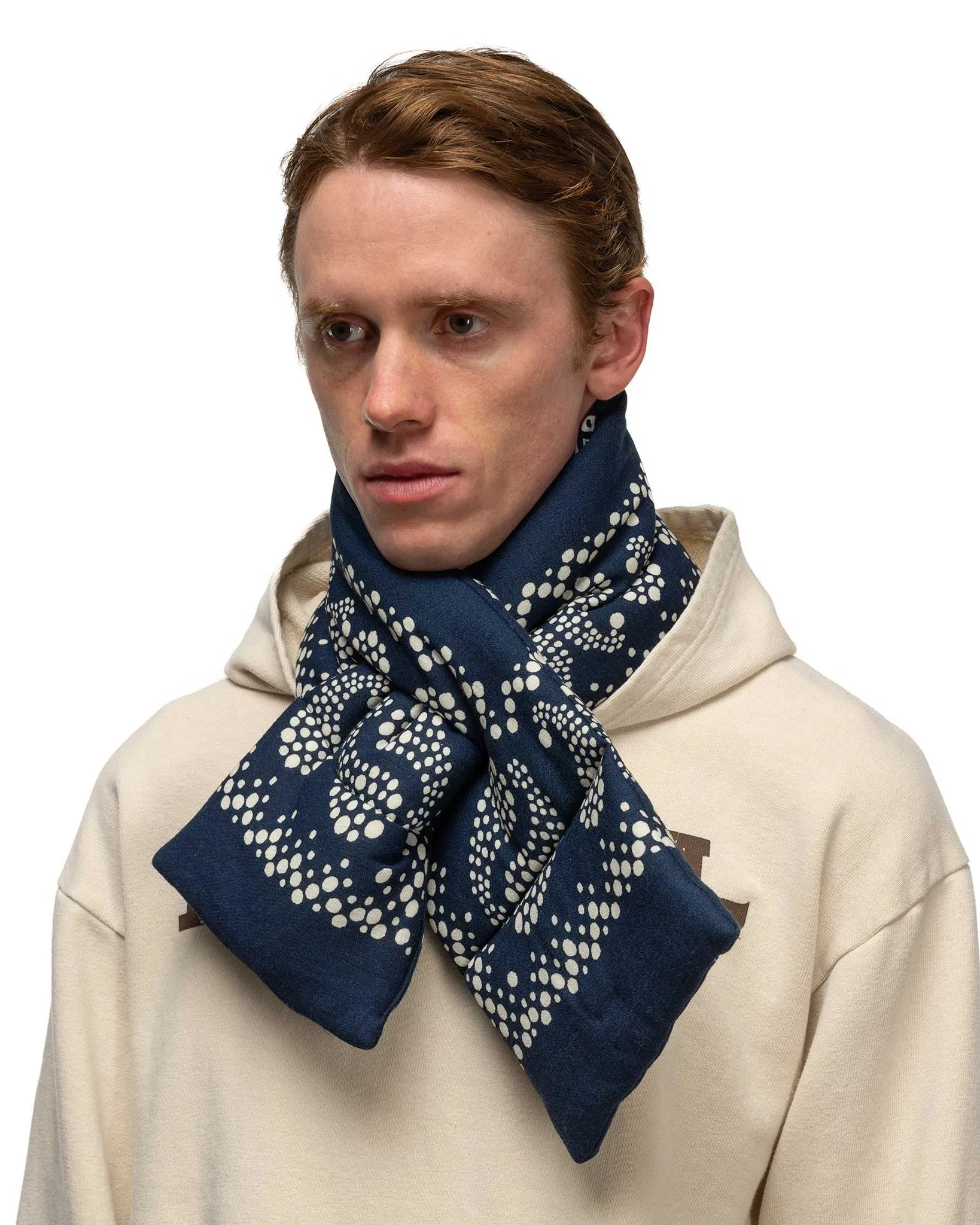 Linen Rayon Bandana KESA Scarf Navy