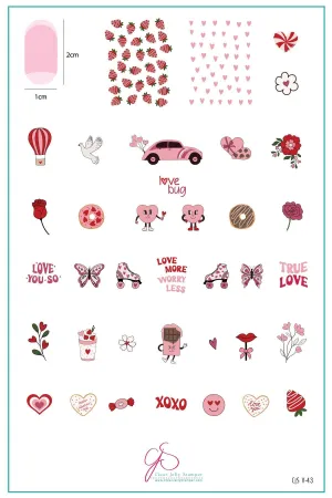 Love Bug (CjSV-43) Steel Layered Nail Art Stamping Plate