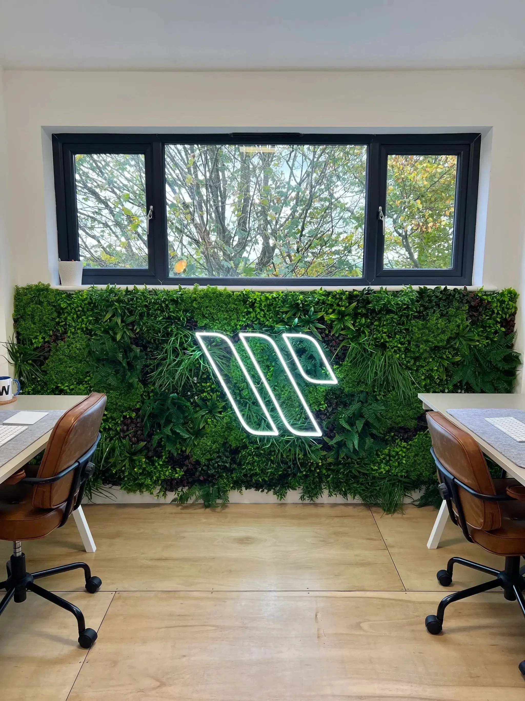 Luxury Country Fern Artificial Vertical Garden / Green Wall 100cm x 100cm UV Resistant