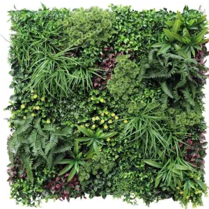 Luxury Country Fern Artificial Vertical Garden / Green Wall 100cm x 100cm UV Resistant
