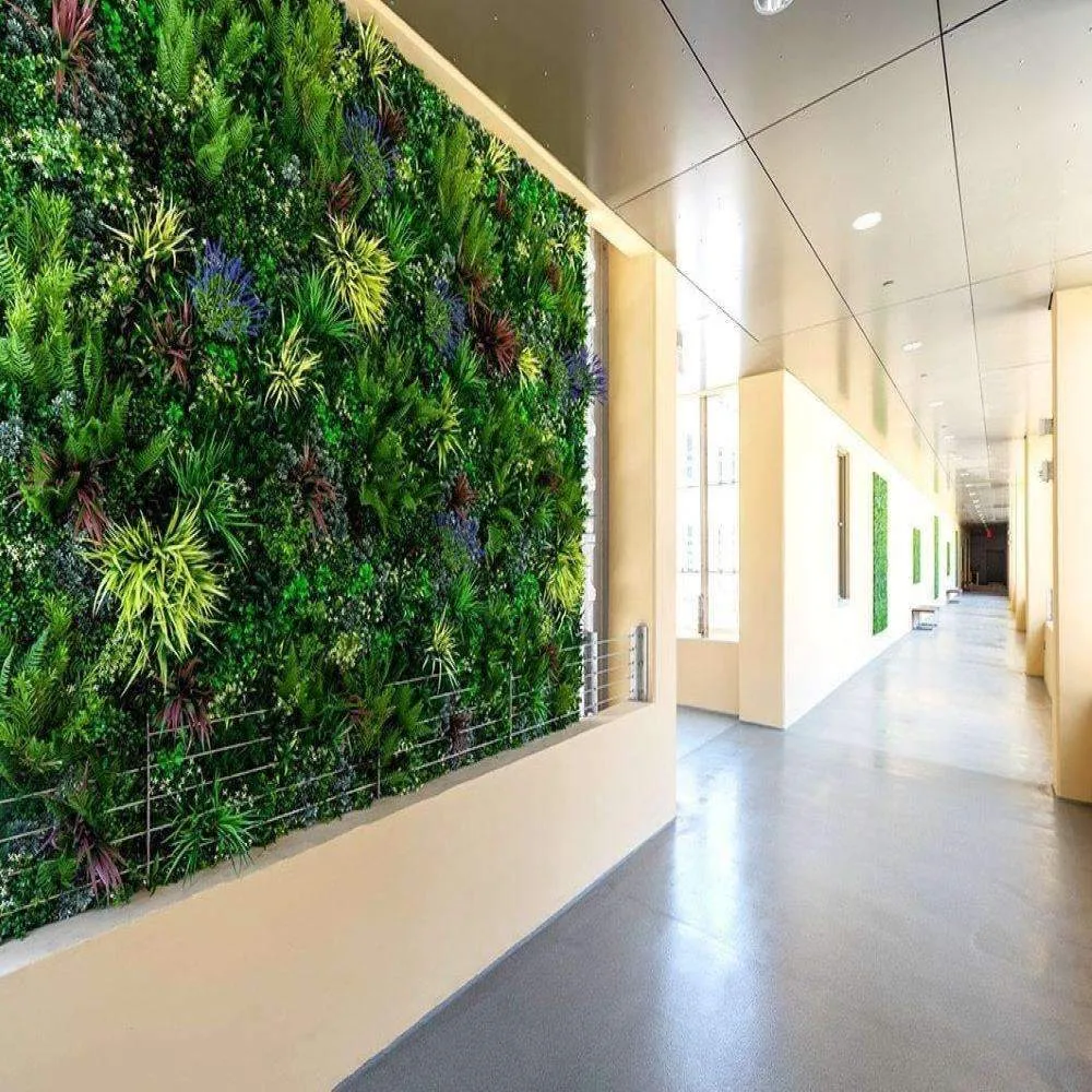 Luxury Country Fern Artificial Vertical Garden / Green Wall 100cm x 100cm UV Resistant