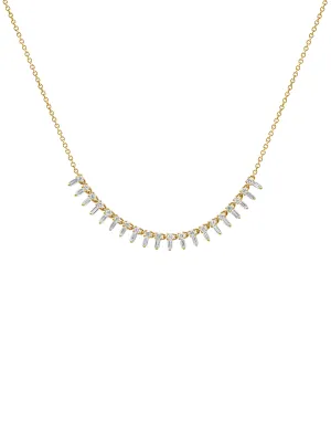 Mini Feather Diamond Necklace 14K