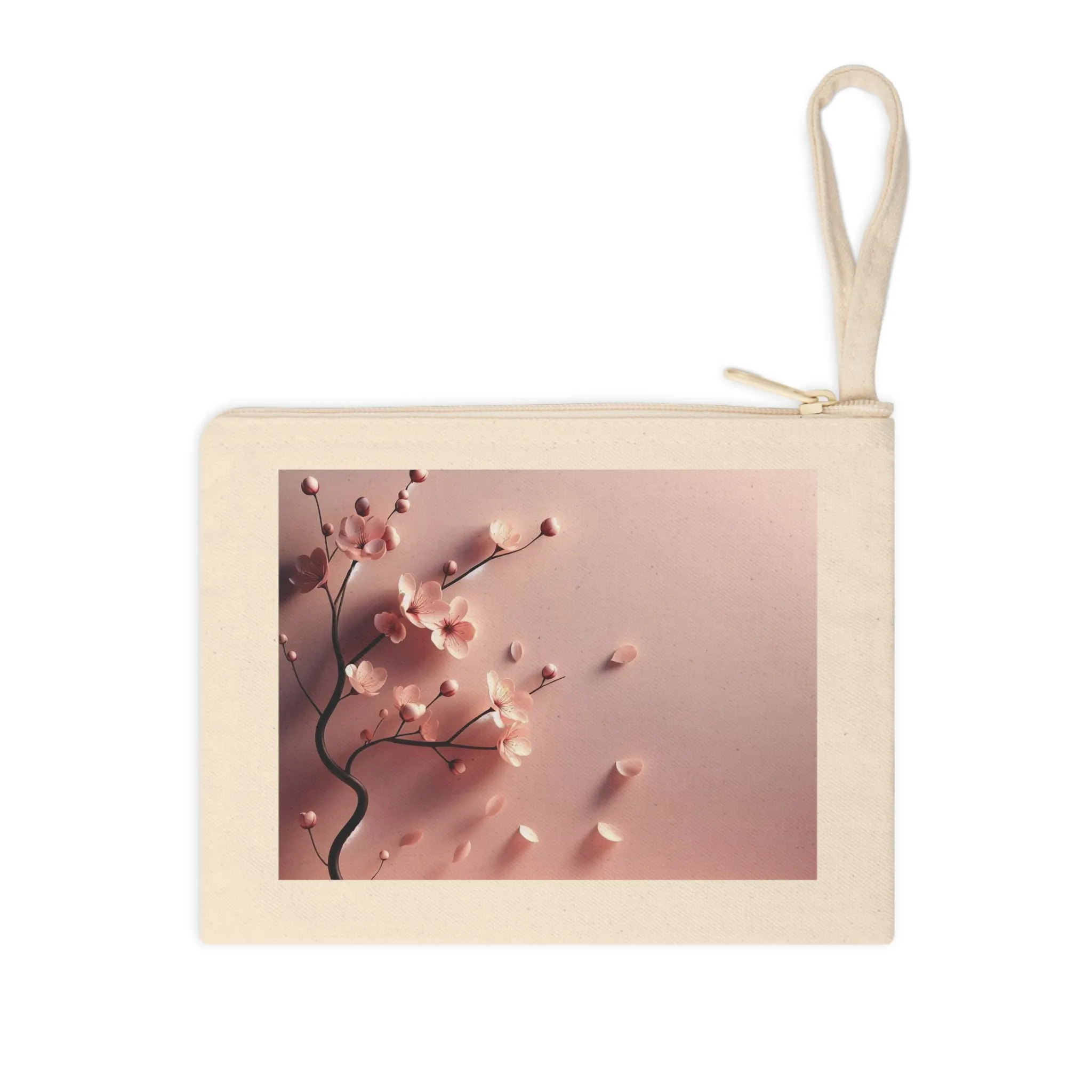 Minimal design with a pink flower Accessory Zipper Pouch