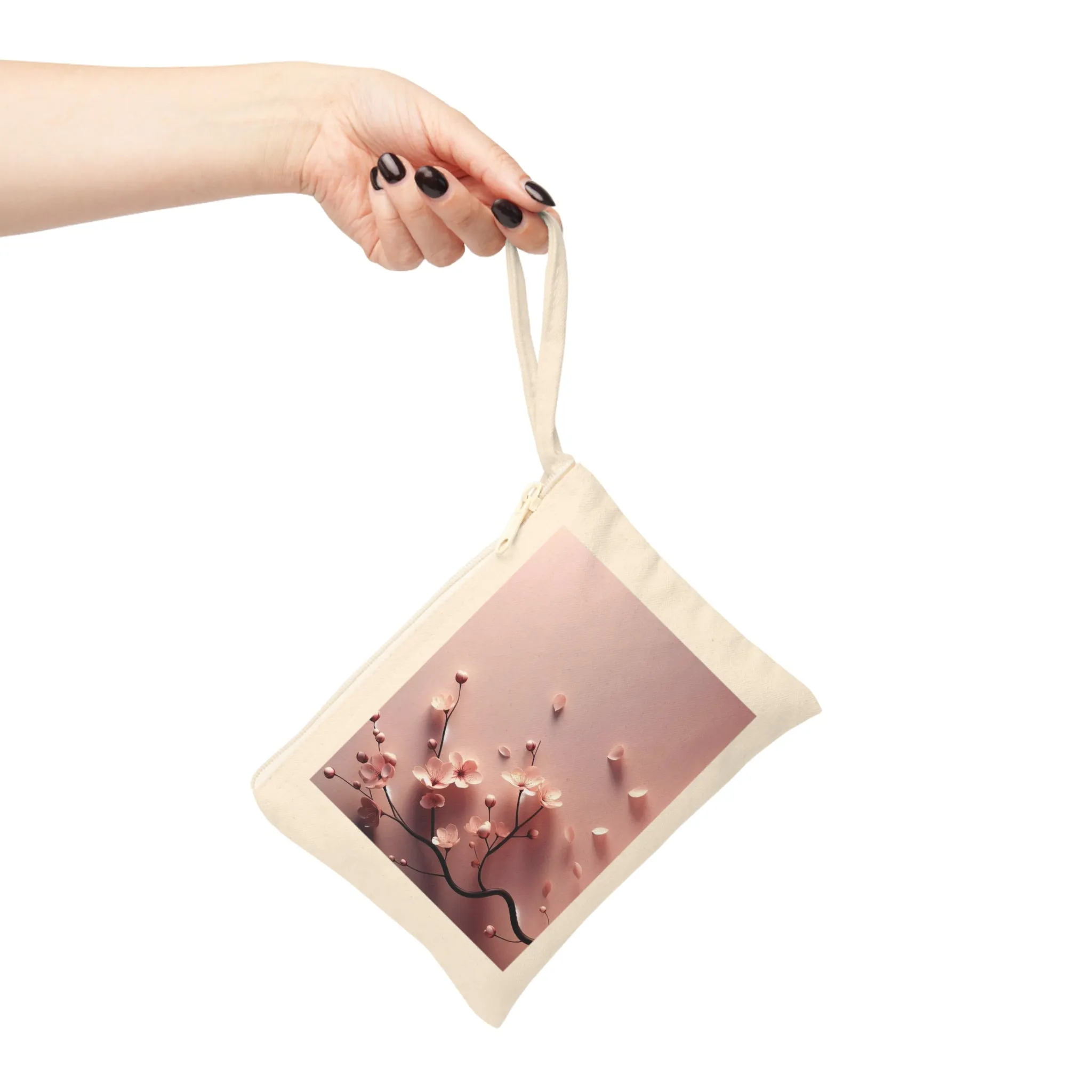 Minimal design with a pink flower Accessory Zipper Pouch