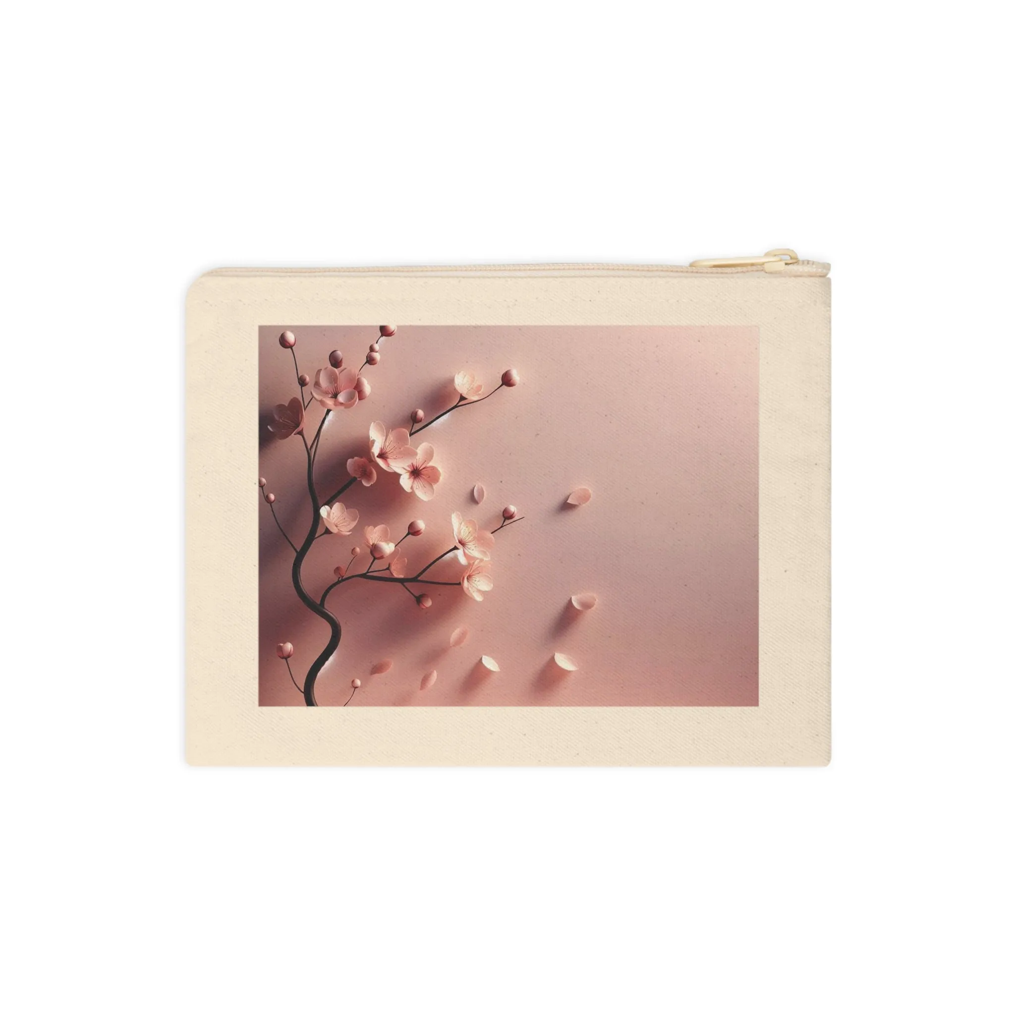 Minimal design with a pink flower Accessory Zipper Pouch