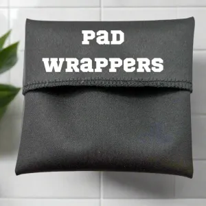 Pad Wrappers Solid Black  – Convenient, Reusable, Waterproof, and Breathable