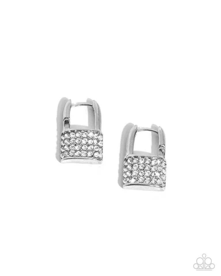 Paparazzi Earring ~ Locked Luxury - White