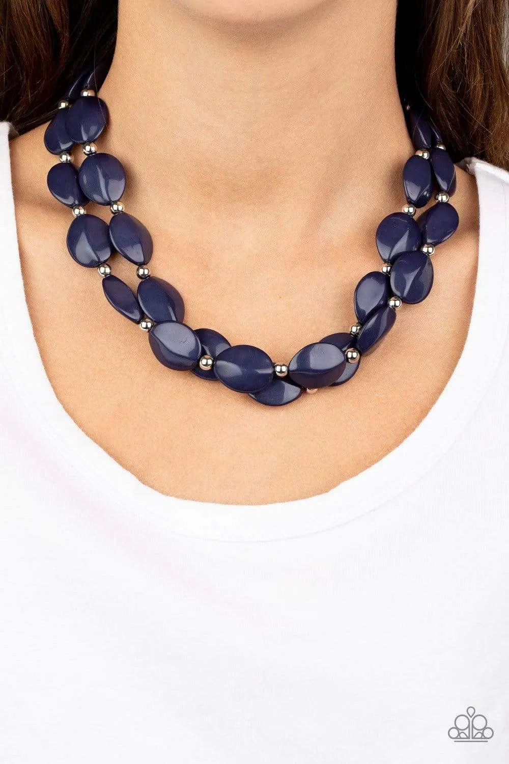 Paparazzi Two-Story Stunner - Blue Necklace