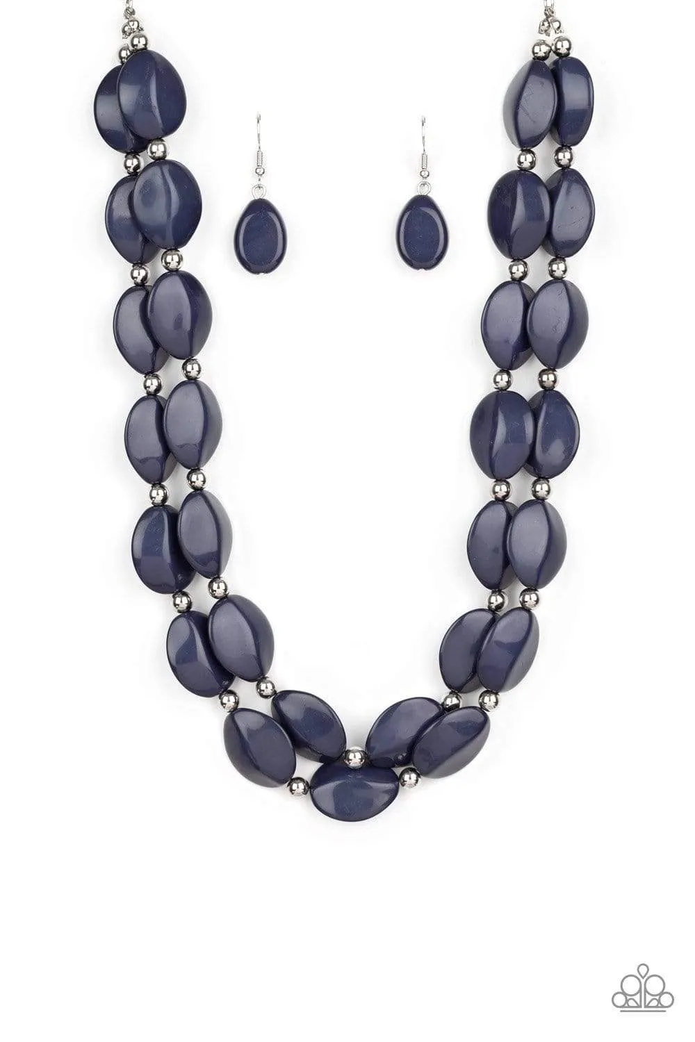 Paparazzi Two-Story Stunner - Blue Necklace