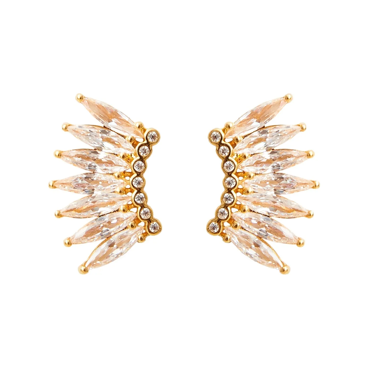 Petite Crystal Madeline Earrings Gold by Mignonne Gavigan