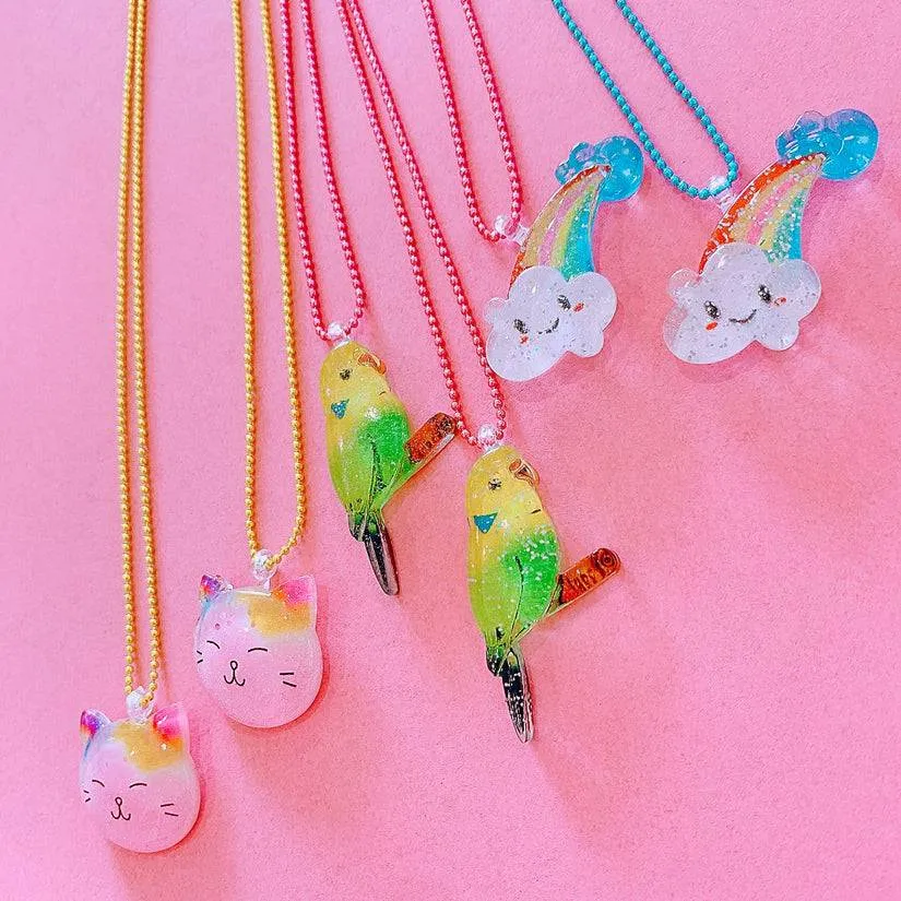 Pop Cutie Glitter Cloud Kids Necklaces