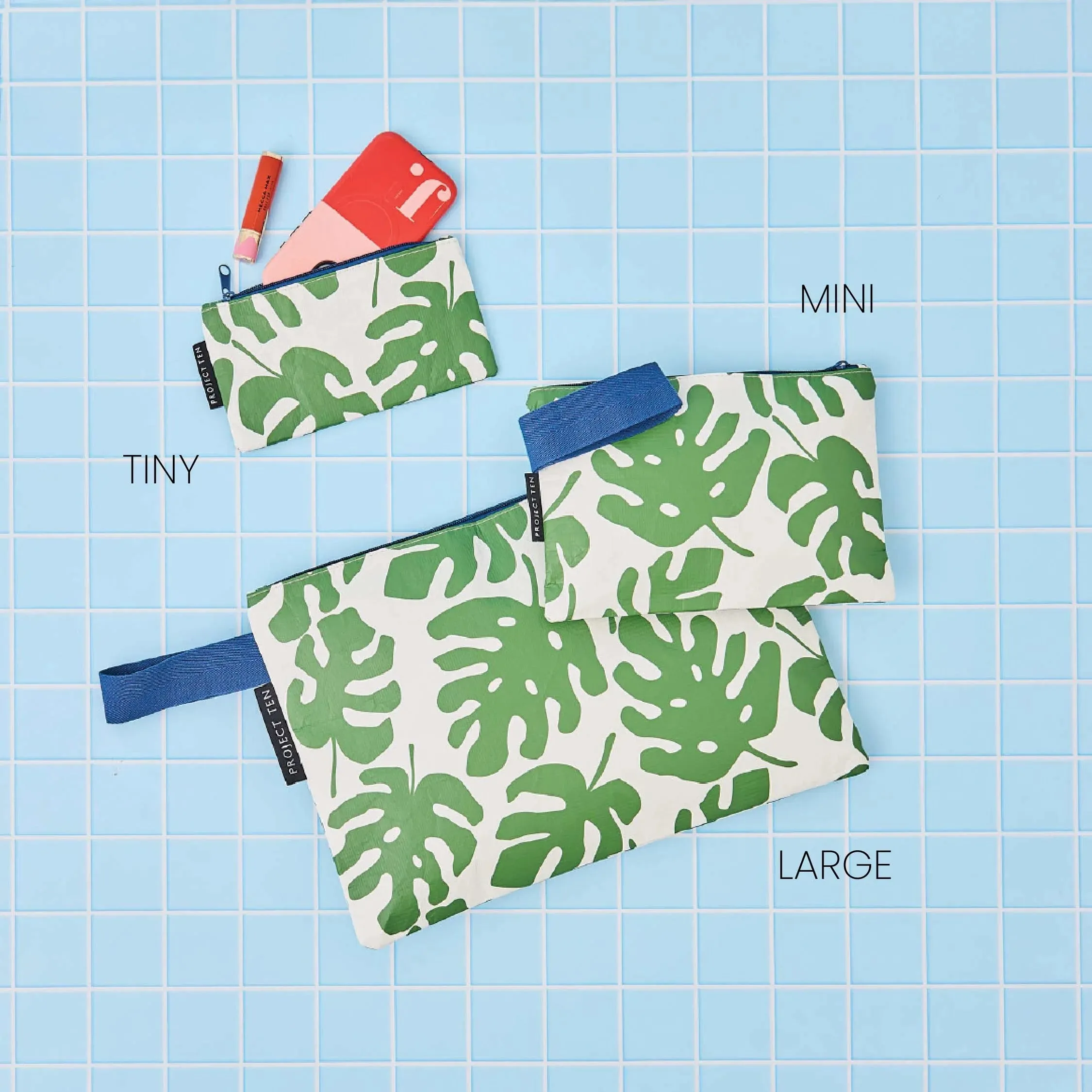 Project Ten Zip Pouch - Monstera