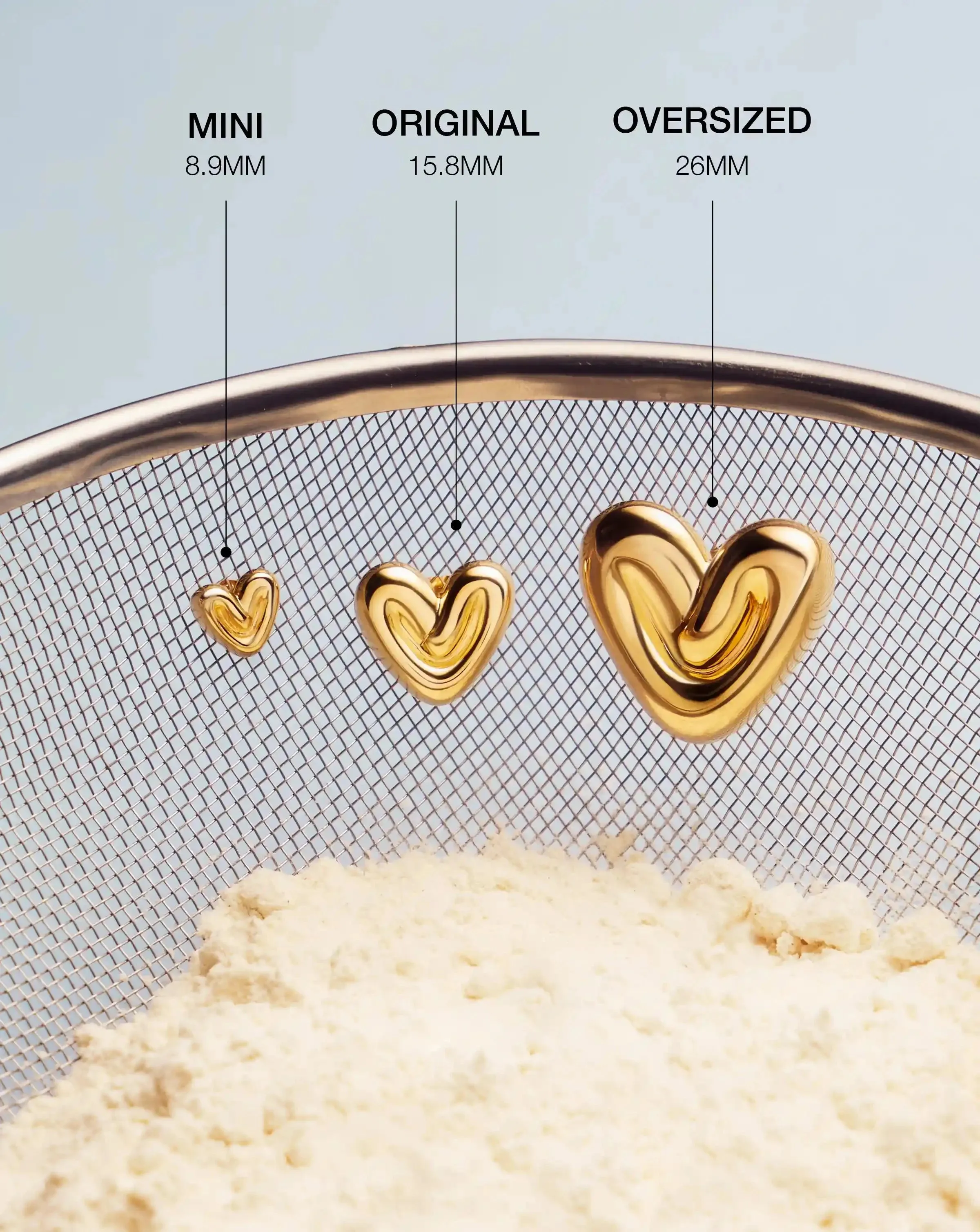 Puffy Heart Stud Earrings | 18ct Gold Plated