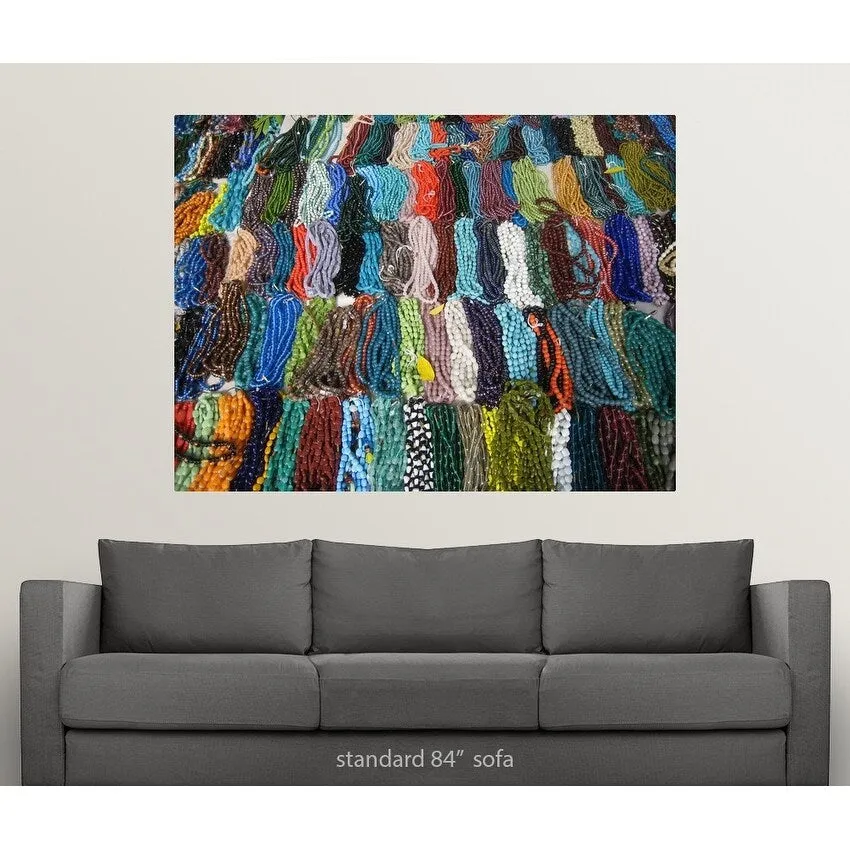 "Colorful necklaces made of artificial gems, beads and stones for sale, Chenna" Poster Print - Multi