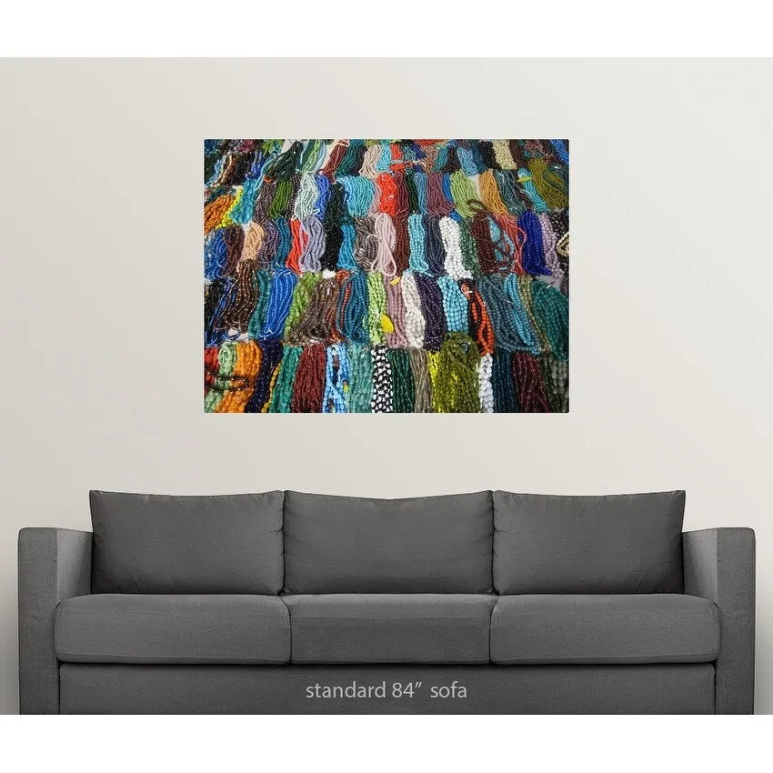 "Colorful necklaces made of artificial gems, beads and stones for sale, Chenna" Poster Print - Multi
