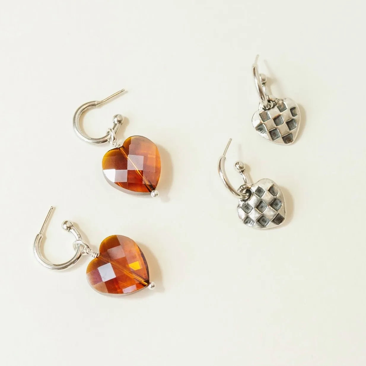 "Sweet Tea" Heart Hoop Earrings