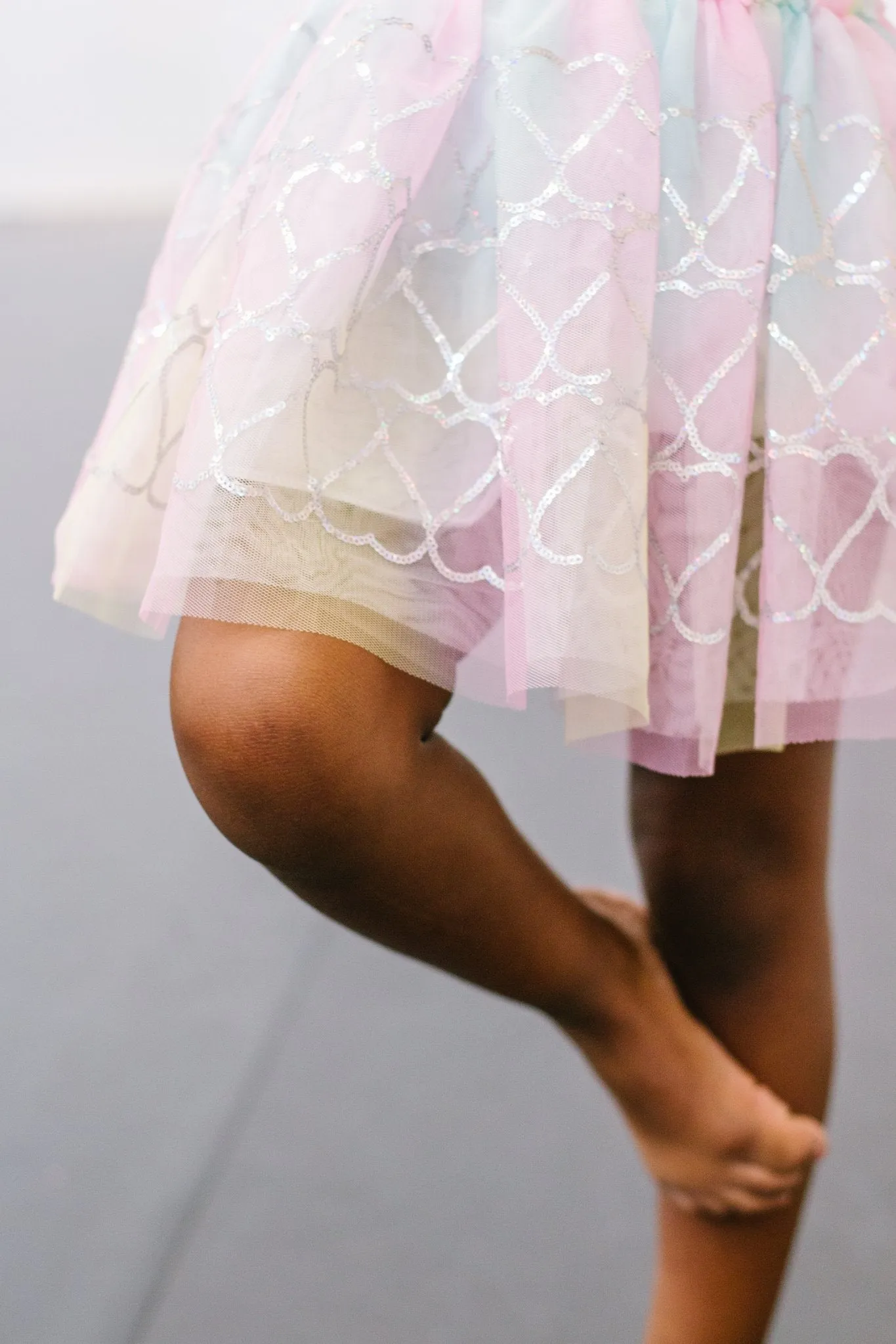 Rainbow Sequin Heart Tutu