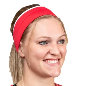 Red and White Tapered Headband