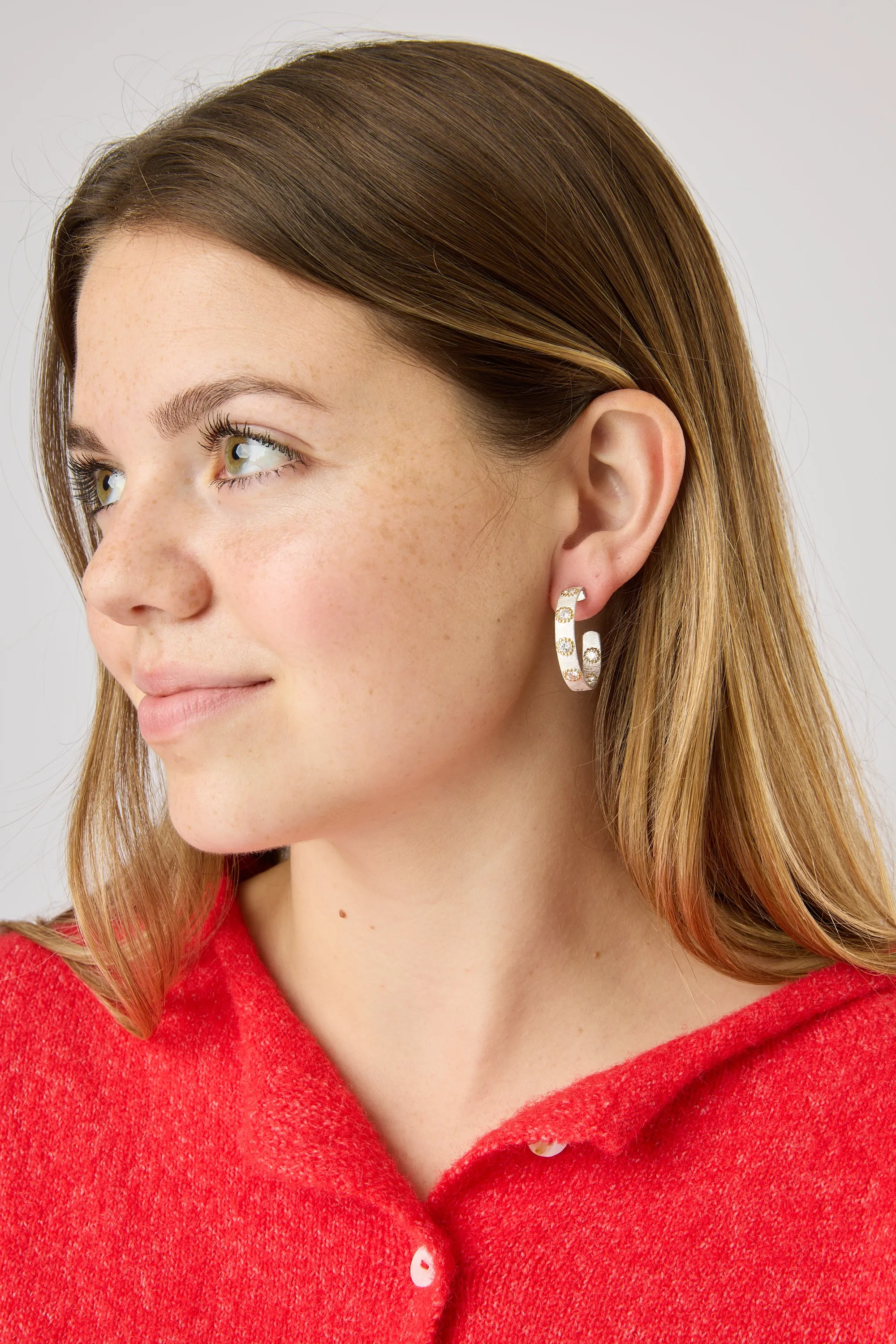 Rhodium Hoops