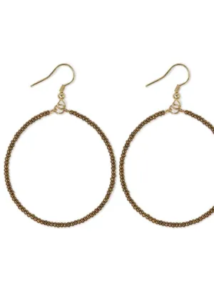Ruby Solid Beaded Hoop Earrings Gold