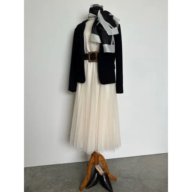 Silk Shawl - Black & Cream Chanel