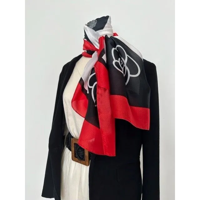 Silk Shawl - Red & Black Chanel