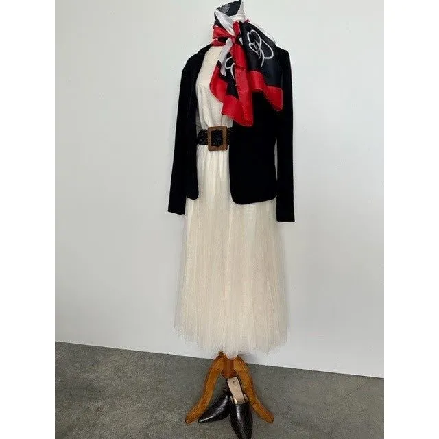 Silk Shawl - Red & Black Chanel