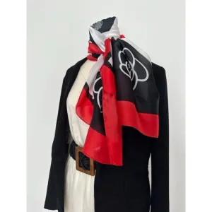 Silk Shawl - Red & Black Chanel