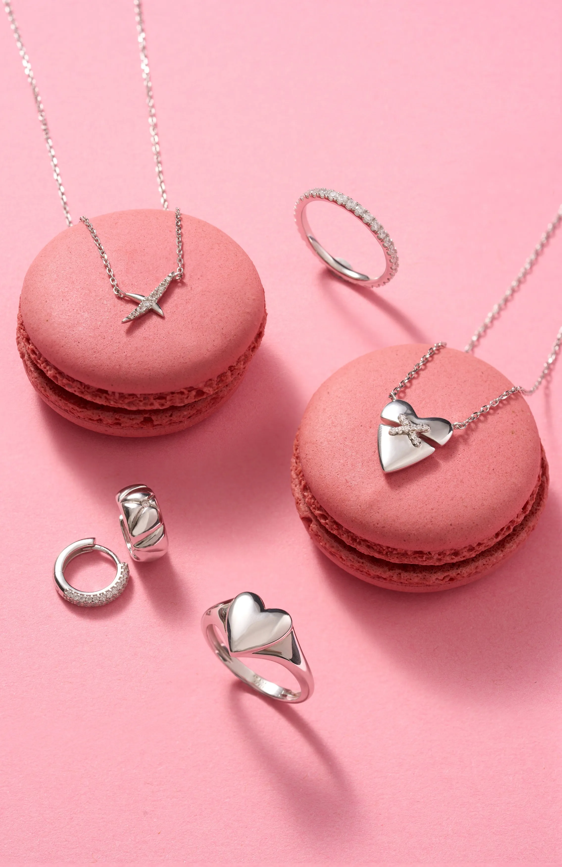 Silver Pavé Huggies