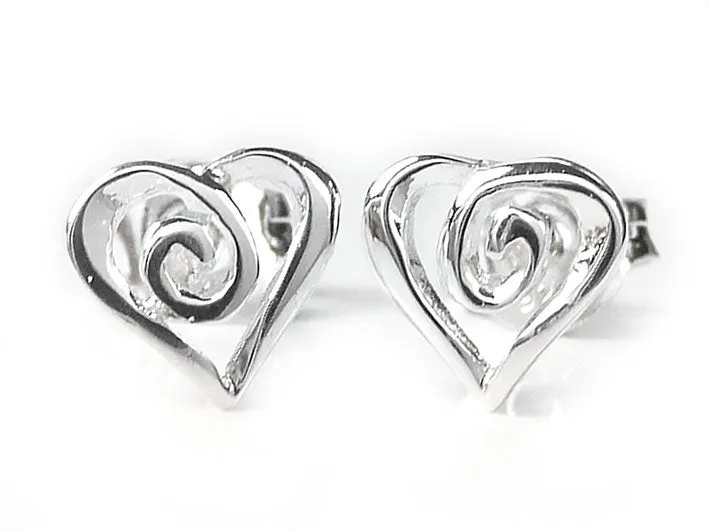 Silver Pendant - Heart Swirl
