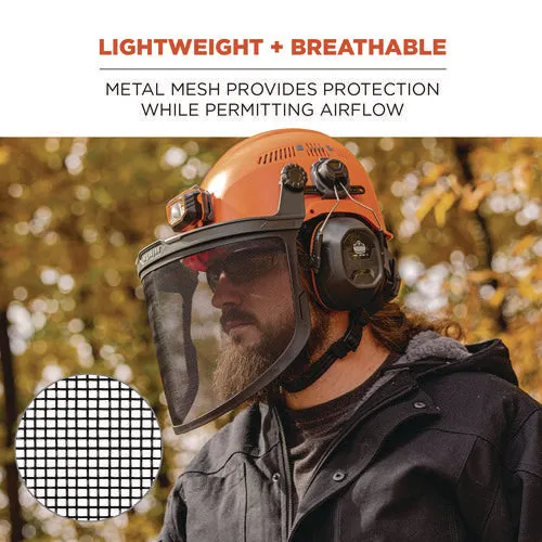 Skullerz 8989 Mesh Face Shield With Adapter For Hard Hat And Safety Helmet, Gray, Ships In 1-3 Business Days