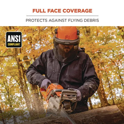 Skullerz 8989 Mesh Face Shield With Adapter For Hard Hat And Safety Helmet, Gray, Ships In 1-3 Business Days