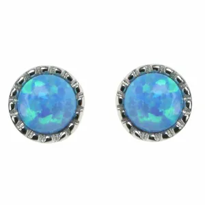Sky Opal Solid 925 Sterling Silver Stud Earrings