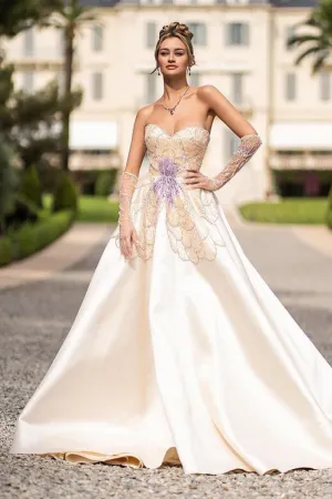 Sophie Beaded Graceful Strapless Evening Dress