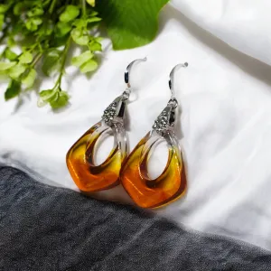 Sparkle Tears Amber Teardrop Earrings