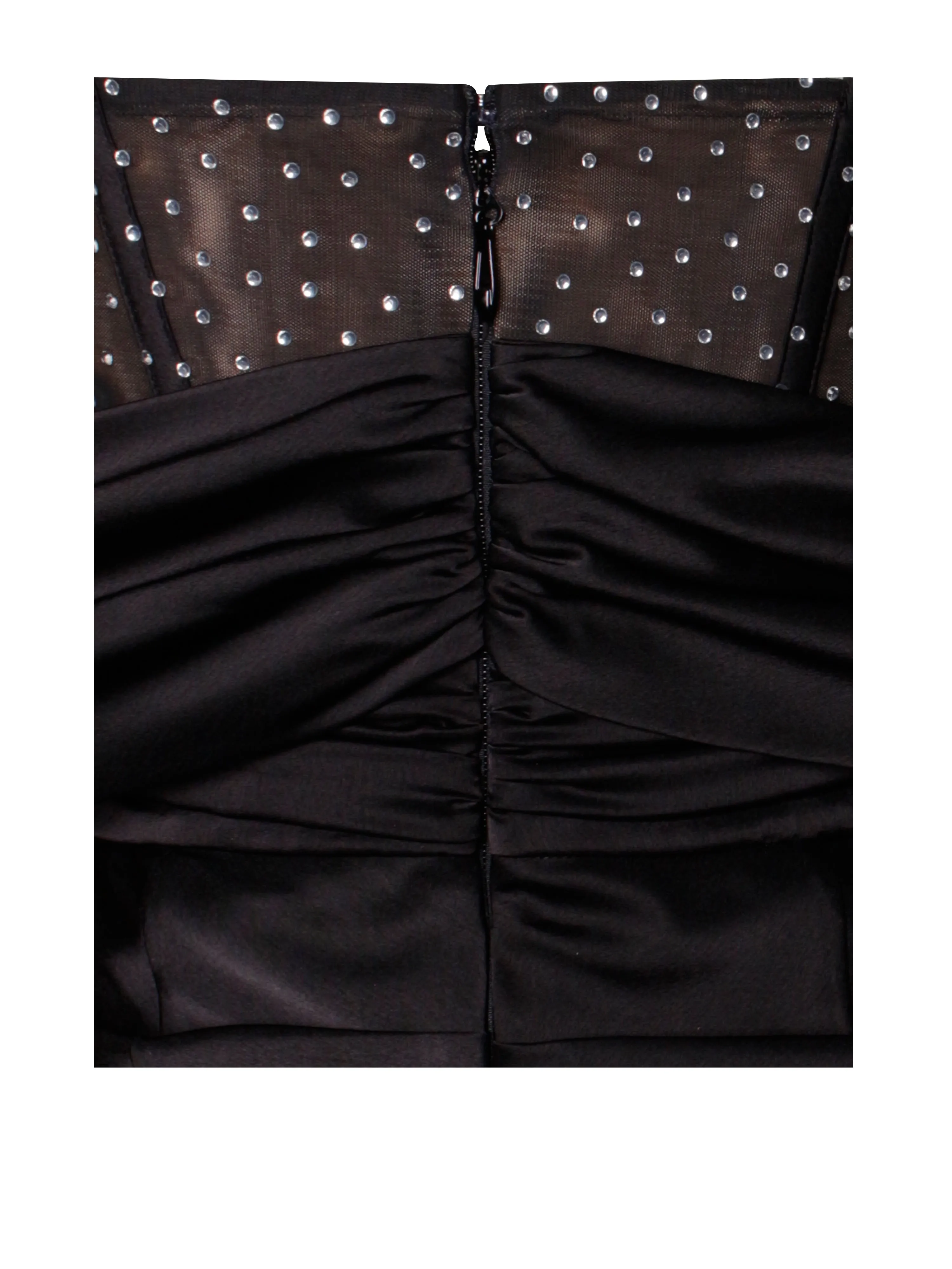 Stella Black Off Shoulder Graceful Crystal Corset Satin Gown