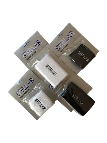 Stellar 4.5" Wristbands W Logo Black 2 Pack