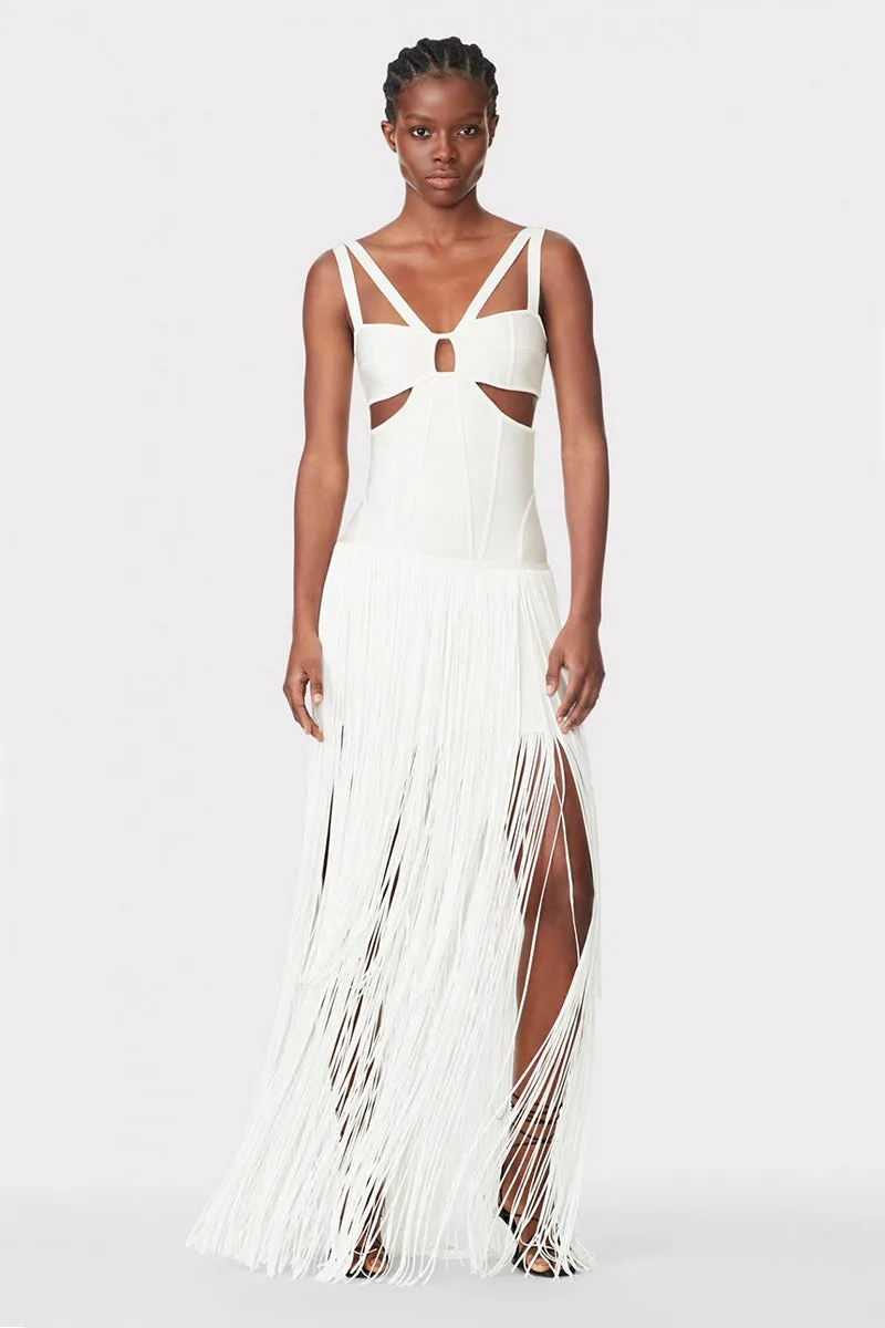 Stunning Allure Graceful Fringe Maxi Dress