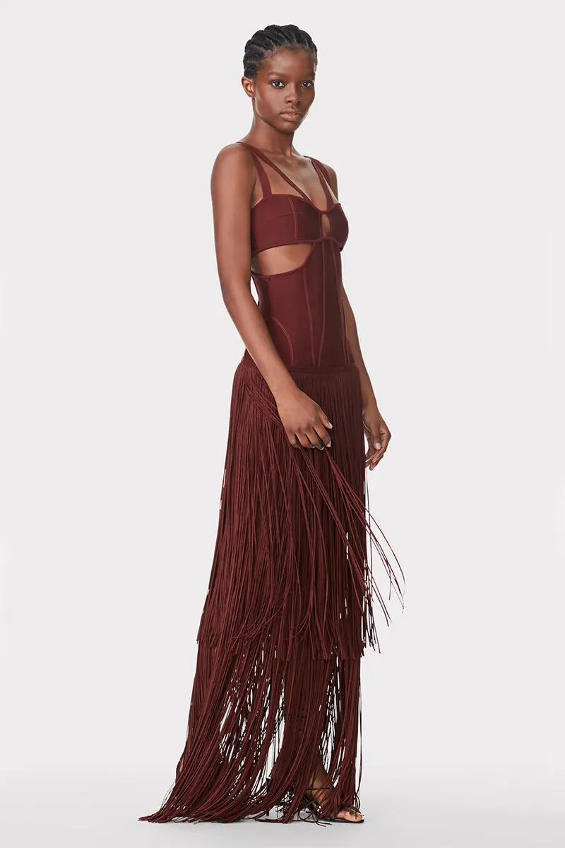 Stunning Allure Graceful Fringe Maxi Dress