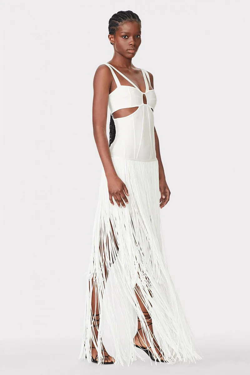 Stunning Allure Graceful Fringe Maxi Dress
