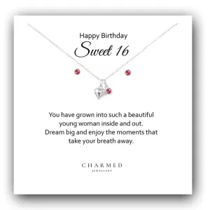 Sweet 16 Jewellery Gift Set in Sterling Silver 925, Personalised Jewellery
