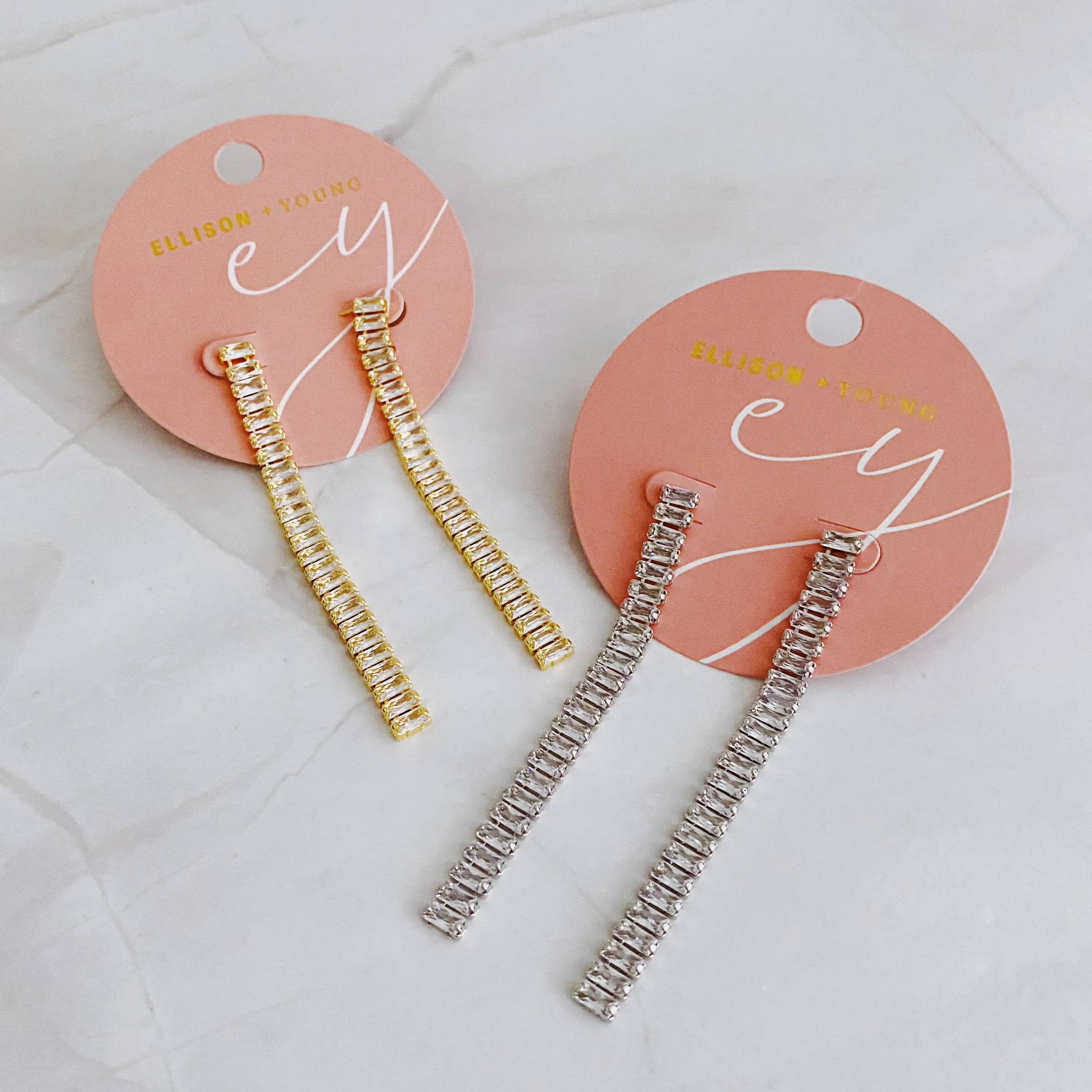 Tennis Drop Sparkly Earrings