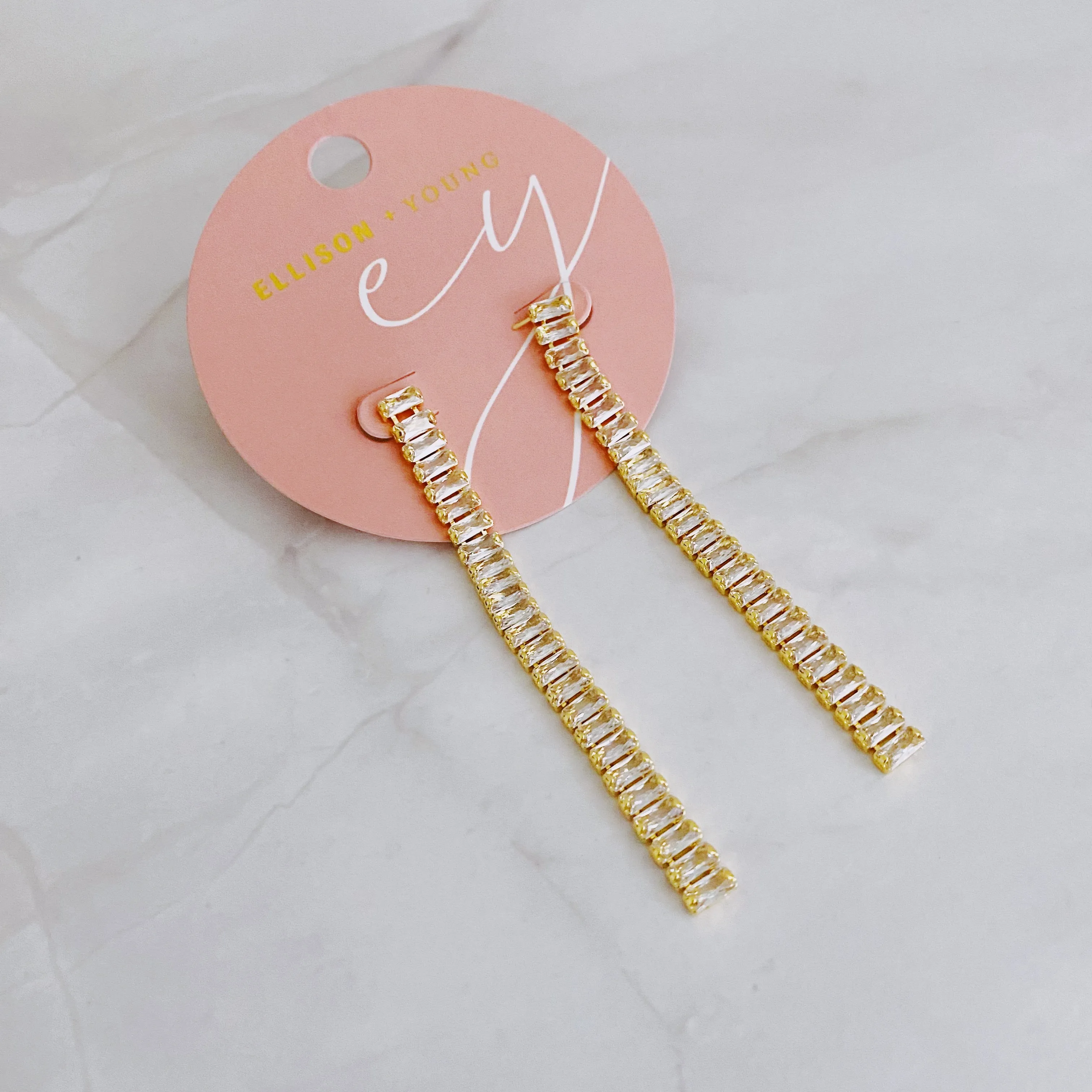Tennis Drop Sparkly Earrings