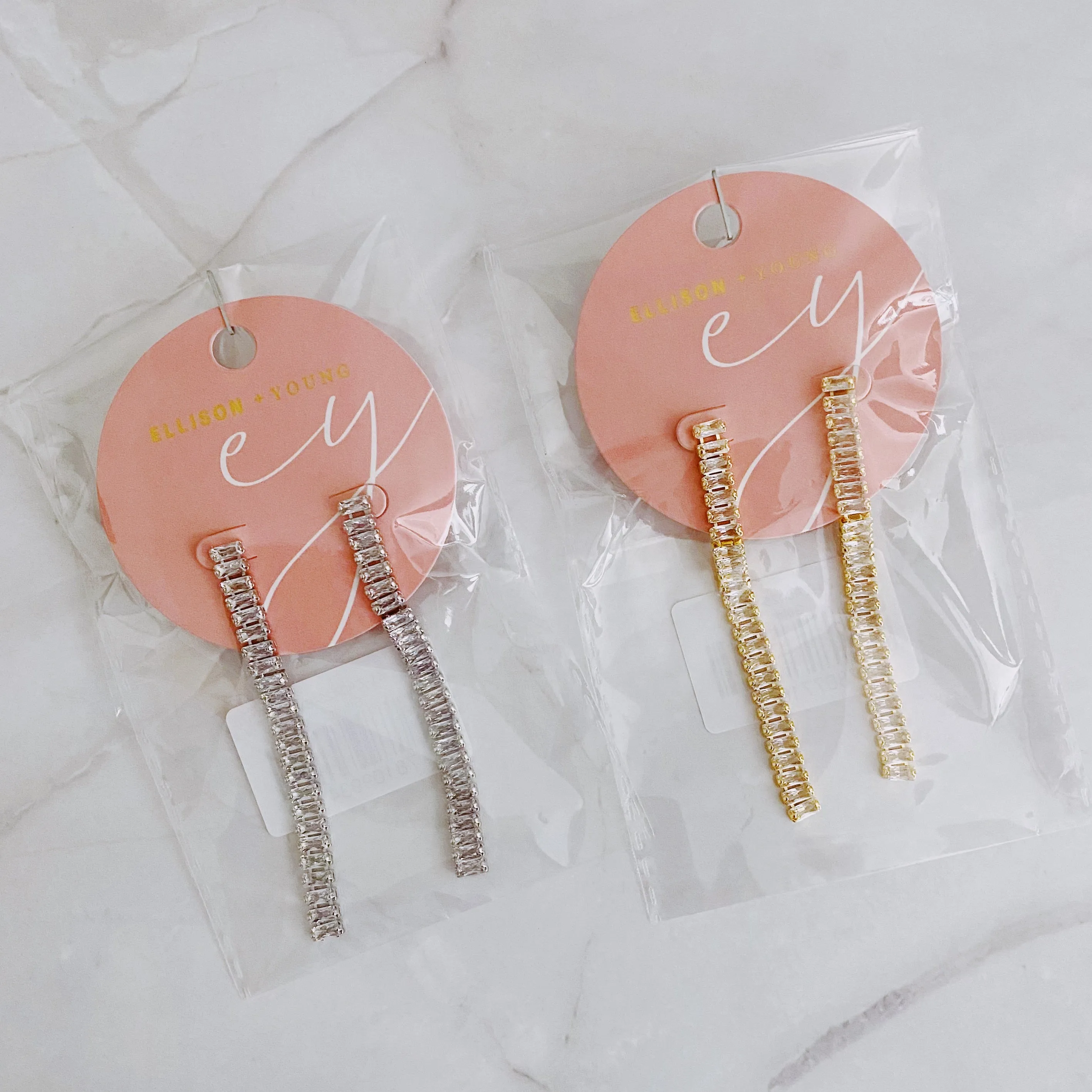 Tennis Drop Sparkly Earrings