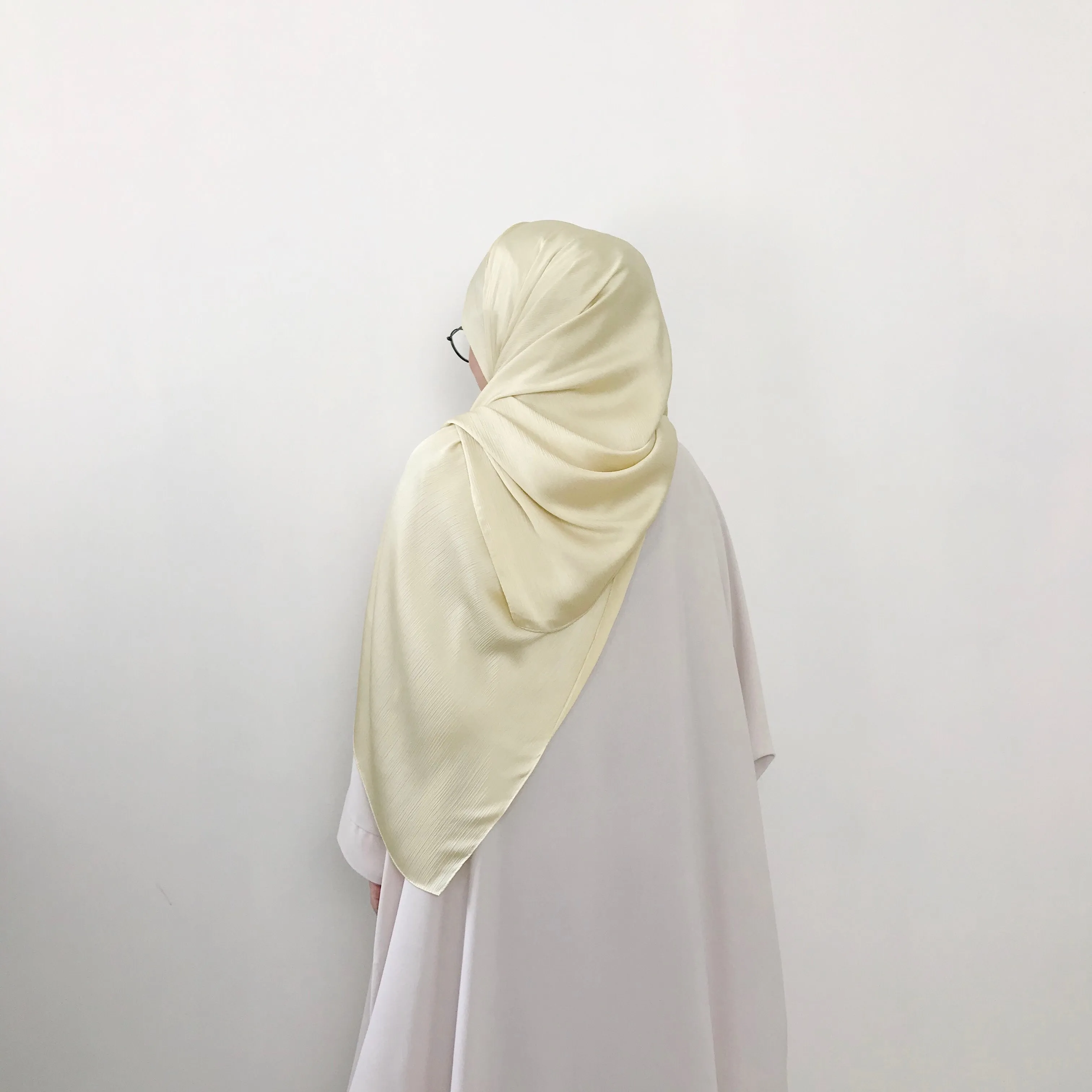 Textured Satin : Soft Yellow