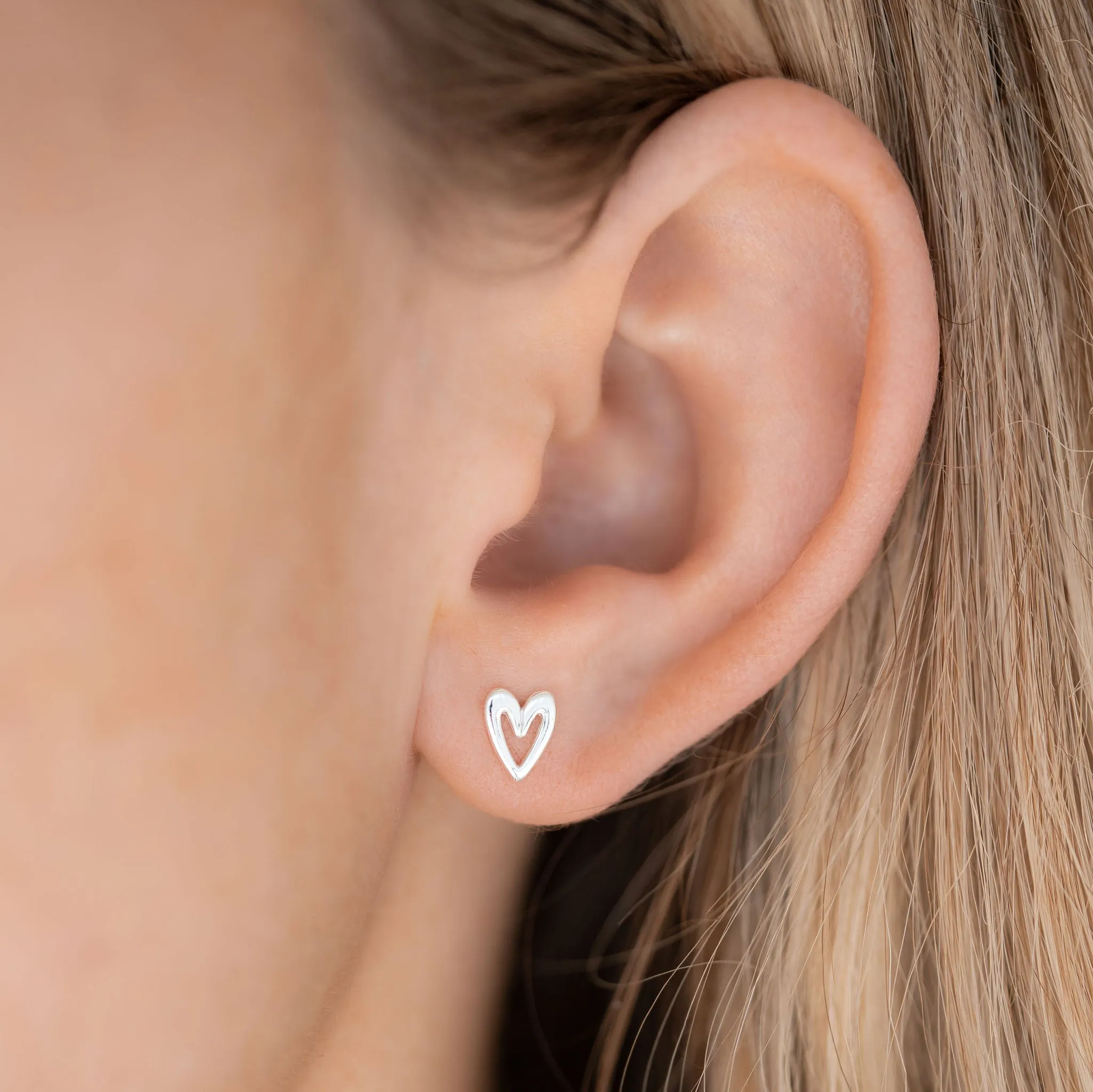 Thinking of You Heart Sterling Silver Earrings
