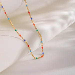 Wholesale Colorful Beaded Colorfast Clavicle Necklaces