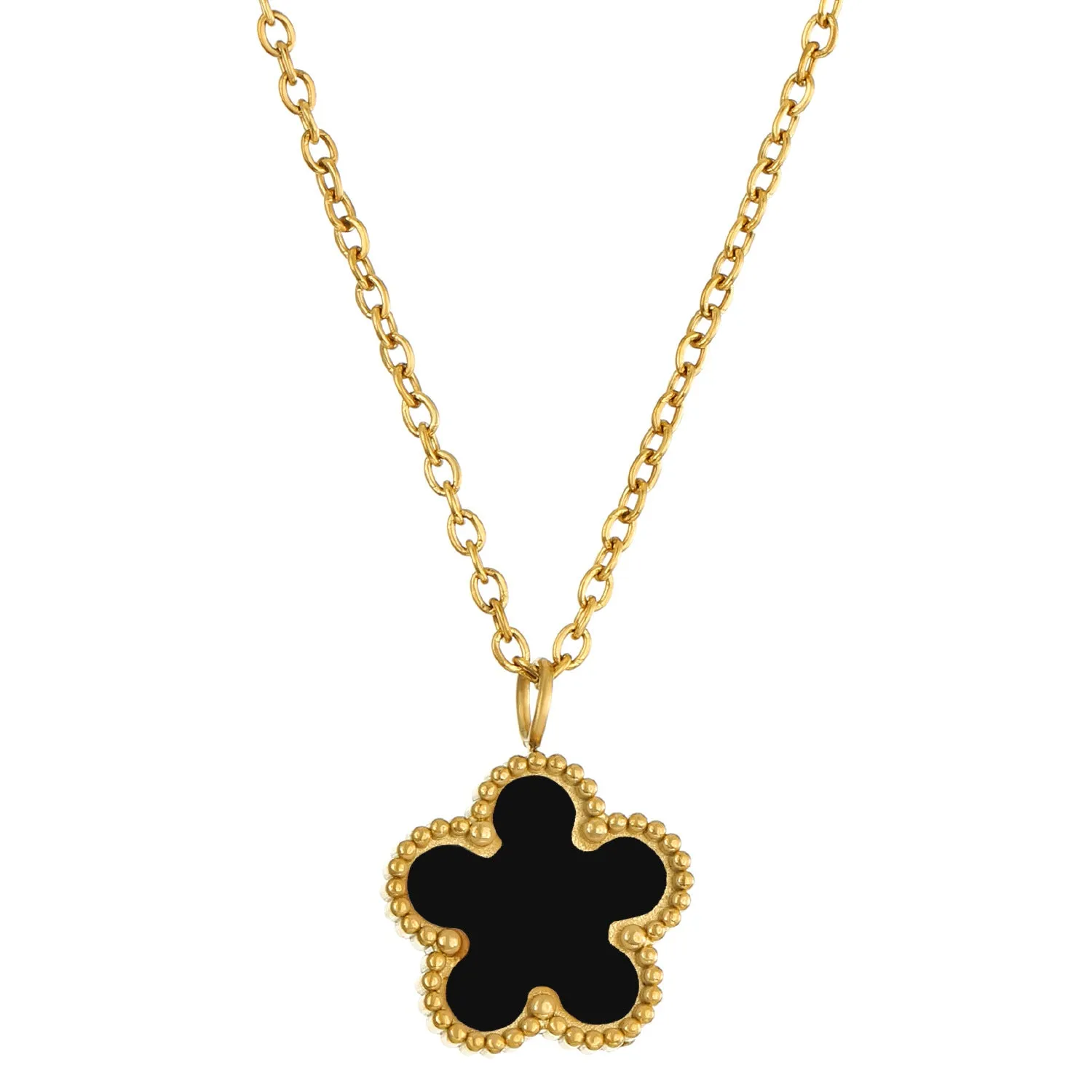 Wholesale Colorful Flower Stainless Steel Necklace JDC-NE-QingWen008