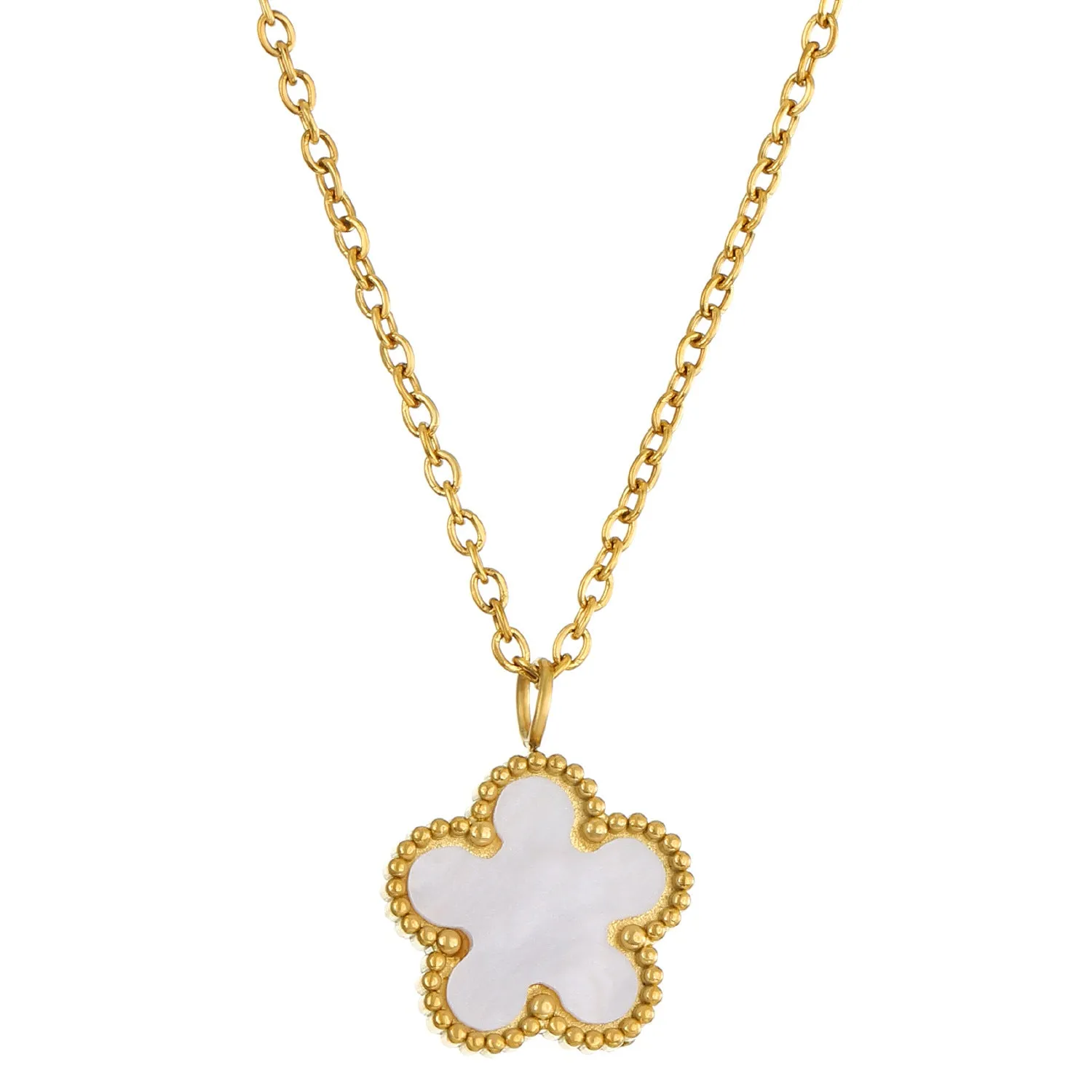Wholesale Colorful Flower Stainless Steel Necklace JDC-NE-QingWen008